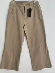 David Lawrence Size 12 NWT New Straight Leg Pants Stretch Beige Women’s Pockets