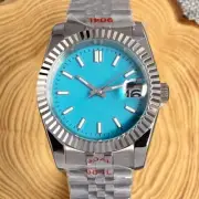 36mm Japan NH35A Sky Blue Dial Sapphire Diving Watch Men Auto Date Slide Buckle