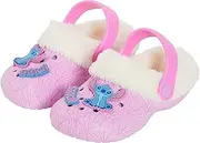 [Disney] Girls Stitch Clogs Borg Fur Fleece Lined with Charms Kids Slippers House Shoes Fluffy Sandals