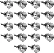 Guitar Strap Buttons Metal Silver Guitar Strap Fixator End Button with Mounting Screws and Rubber for Classical Electric Acoustic Guitar Ukulele Pack of 18