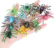 Flormoon Realistic Animal Figures - 12 Pieces Plastic Halloween Spider Toys for Kids - Spider Action Model Insect Toy Figures - Educational Learning Toys Birthday Gift Set for Kids
