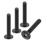 50Pcs M5-0.8x30mm Flanged Button Head Socket Screws, 304 Stainless Steel, Black