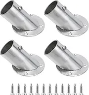 Antrader Adjustable Socket Bracket Support Holder,4Pcs Closet Pole Socket Set Wardrobe Rod Bracket Stainless Closet Rod Flange 26mm Inner Diameter