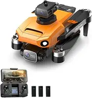 GPS RC Drone with 4K Camera, Dual Camera, Obstacle Avoidance, Brushless Motor, Optical Location, Remote Control Quadcopter for Kids and Adults, with Storage Bag, 3