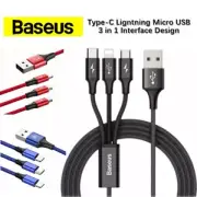 Charging Cable Baseus Rapid Series 3 in 1 Micro USB Type-C For iPhone 3A 1.2M