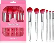 Spectrum Collections Brush Club Make Up Brushes, Spectrum Makeup Brushes Set Including Face Brushes and Eye Brushes with Hypoallergenic Bristles, Pink 6 Piece Makeup Brush Set