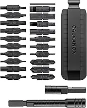Galvanox 23PC Accessories Set, Compatible with Leatherman Multi-Tools [59HRC] Hardened Double-Sided 21 Piece Bit Kit with Driver Extender, Hex Adapter and Sheath Holder (Black)