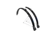 Flinger Black Plastic Front and Rear Bike Mudguard Set for 26 Inch Bicycles