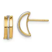 14k Two-Tone Gold Childrens Post Earrings