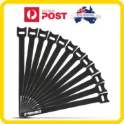 50 pcs Self Gripping Reuseable Hook & Loop Cable Ties Fastener Stick Straps AU
