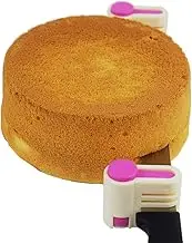 Yorwe 2PCS DIY Cake Slicer, Stratification Auxiliary, Bread Slice, Toast Cut, 5 Layers Leveler Slicer, Kitchen Fixator Tool (2, Rose Red)