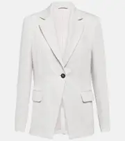 [Brunello Cucinelli] Brunello Cucinelli Cotton and linen blazer AU 14 white