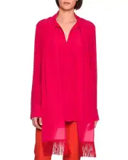 STELLA MCCARTNEY SHIRT WILMA FRINGE TIE SCARF BLOUSE TOP $680 IT 40 US 4