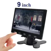 9" LCD CCTV Monitor PC Screen AV/RCA/VGA/HDMI Video w/Speake+Adapter for DSLR