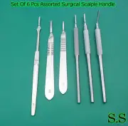SET OF 6 ASSORTED DIFFERENT SURGICAL SCALPEL BLADE HANDLES INSTRUMENTS