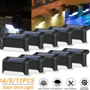 Solar LED Garden Fence Lights Outdoor Yard Deck Stair Step Light Waterproof Deck