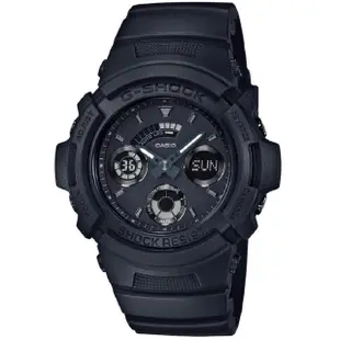 【CASIO 卡西歐】G-SHOCK 霧黑質感雙顯電子錶(AW-591BB-1A)