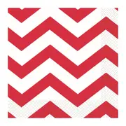 Ruby Red Chevron Small Napkins / Serviettes (Pack of 16)