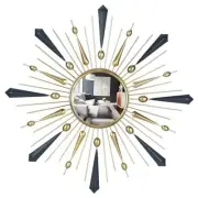 Sunburst Mirror Wall Decor – 27.5" Gold Sun Mirror for Living 27.5"L x 27.5"W