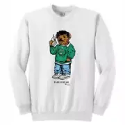 NEW Streetwear on Demand PABLO ESCOBAR BEAR WHITE Crew Sweater SMALL-3XLARGE