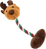 GANAZONO Xmas Squeaky Dog Elk Chewing Plaything for Puppies Interactive Training Soft Material Enhances Bonding for Chewing and Teething Multi Functional for Pets