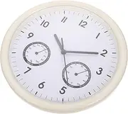 CORHAD 10'' Plastic Round Thermohygrometer Clock Silent Digital Battery Operated Wall Decor for Living Room