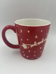 Target Wondershop Winter Christmas Santa Sleigh 16oz Stoneware Mug Cocoa Coffee