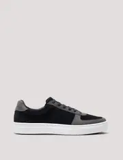 Hawes & Curtis Black Leather Court Trainer Size: 11