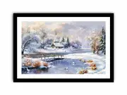 Winter Landscape Snow Painting Art Framed print