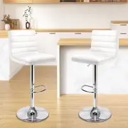2x ALFORDSON Bar Stools Stripe Pattern White