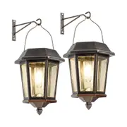 Litogo [2 Pack] Solar Lights Outdoor Waterproof, Metal Solar Lanterns Wall Light