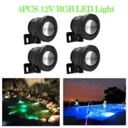 4x 10W RGB Underwater Flood Light Pool LED Garden Spotlight Lamp IP67 Waterproof