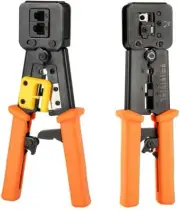 Heavy Duty EZ RJ45 Crimper Ethernet Crimping Tool End Pass Through RJ11 12 Plier
