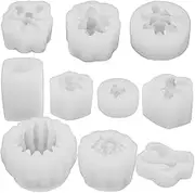 NUOBESTY 4sets DIY Candle Making Mold Craft Epoxy Mold Casting Molds Bulk Candle Soap Molds Cake Candle Wax Molds for Waxing Soap Making Molds Chocolate Molds Decor White 10pcs*4