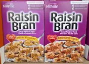 Millville Raisin Bran Toasted Whole Grain Wheat & Wheat Bran Cereal (2 Boxes)