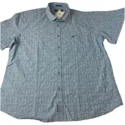 Fish Hippie Rumfront Collection Shirt XL blue Pattern short Sleeve Button Up New