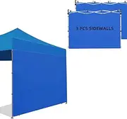 [Joramoy] Canopy Tent Sidewalls for 10×10 Pop Up Canopy, 3 Pack Instant Canopy Sunwall, Waterproof and UV Protection Canopy Shade Wall, Straight Leg Canopy Sidewalls 3 PCS Only(Blue)