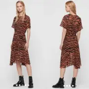 All Saints Enki Zephyr Animal Print Dress Size Medium NEW Lightweight