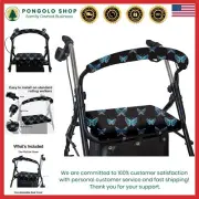 Rollator Walker Seat and Backrest Covers, Blue Butterfly, Adjustable & Durable