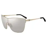 New Chopard Women Oversized Sunglasses Gold & Gray Mirrored Lens SCHC20S-300G