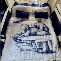 在飛比找momo購物網優惠-【May Shop】北極熊圖案 雙人附枕頭保暖睡袋情侶款成人