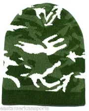 Camouflage Camo Green Winter Knit Hat Skull Cap Toboggan Beanie Hunting Army