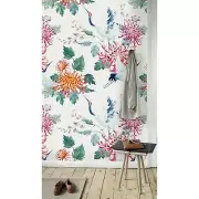 Floral Crane Delicate removable wallpaper self adhesive wall mural peel & stick