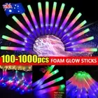 100-1000Pcs LED Foam Glow Sticks RGB Thunder Wand Stick Party Flashing Light AU