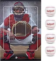 GoSports Pitch N Stick Kids Baseball Pitching Game - Includes Wall Poster Target and 4 Sticky Ball Baseballs