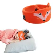 Kids Wireless 5.0 Bluetooth Sleep Headphone Cute Animal Eye Mask Headband-Orange