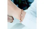 Polished Charm Bracelet In Rose Gold