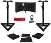 Focusrite Package w/Clarett+ 4Pre+Monitors+Recording Mic+Headphones+Vocal Shield
