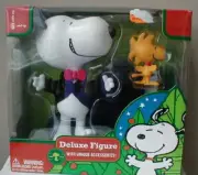 Peanuts Snoopy Christmas 7" Poseable Figure w/Tuxedo, Woodstock & Piano 2009 New