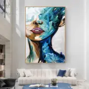 Mintura Handmade Abstract Girl Oil Painting On Canvas Wall Art Modern Home Decor